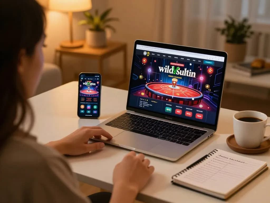 Enjoy playing casino wild sultan on a laptop while strategizing with notes and a smartphone nearby.
