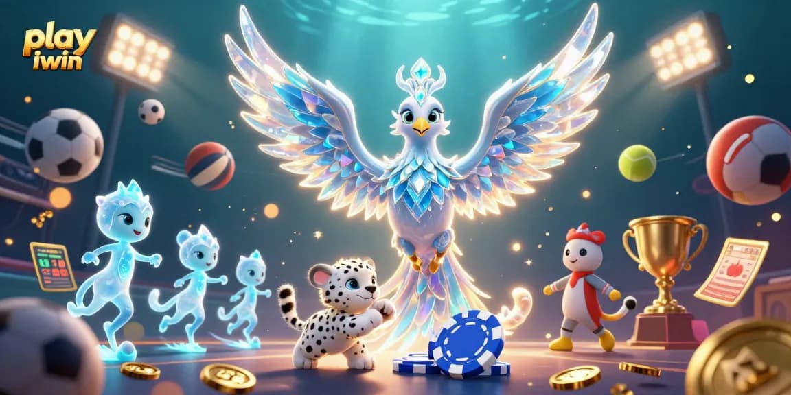 Play iwin and win big with 3D gaming characters and vibrant casino elements in an immersive scene.