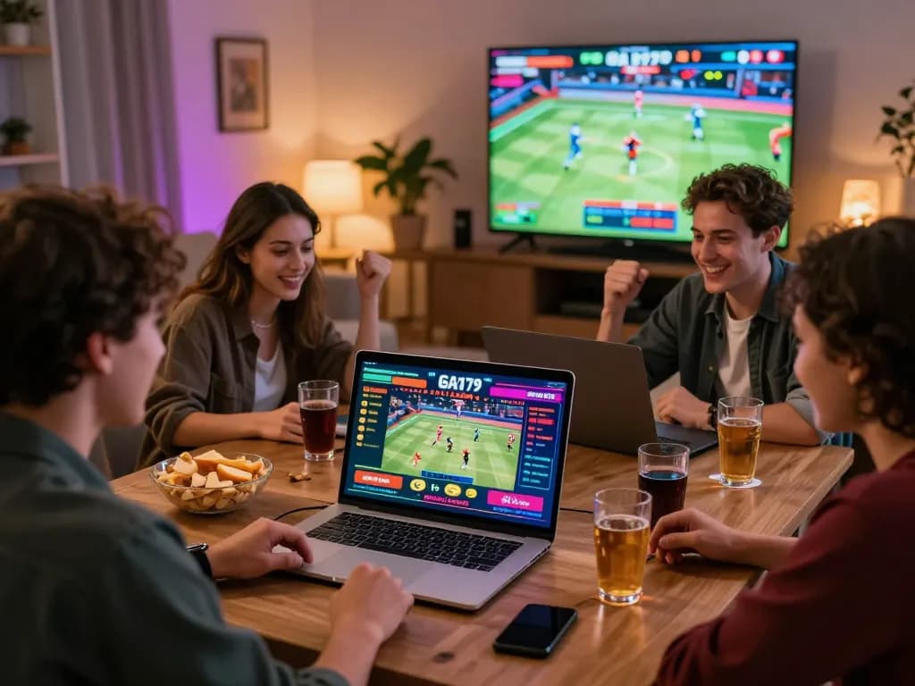 Excited gamers enjoying live cockfighting at GA179, highlighting the return of https://ga179i.com/ with vibrant displays and promotions.
