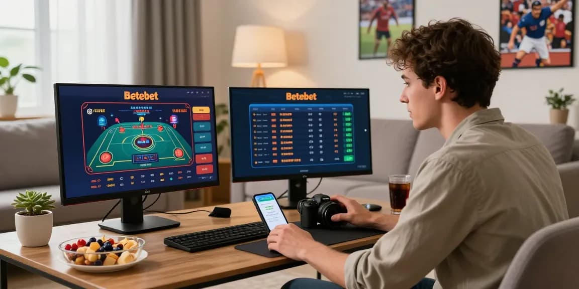 Betebet betting scene with player engaging in live casino games.