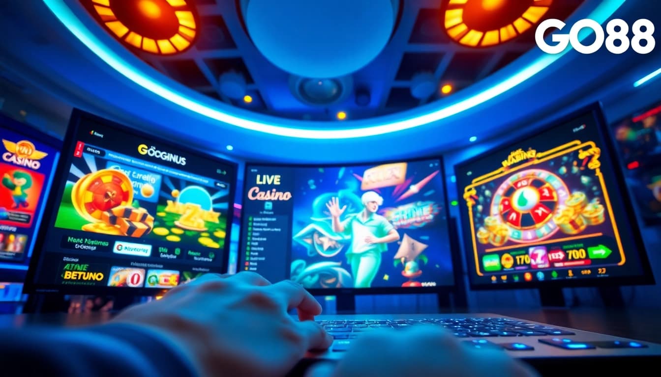 Interactive GO88 gaming platform showcasing vibrant games and secure interface.