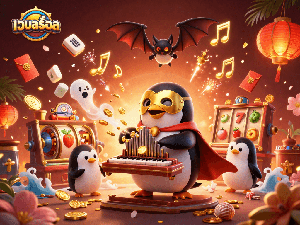 Engage with เว็บสล็อต gaming at its finest, featuring animated characters and casino elements.