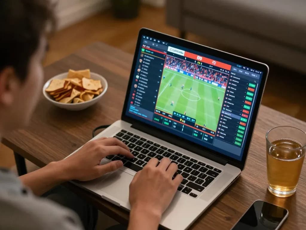Engaging live sports betting session with LGOGOAL interface displayed clearly on laptop
