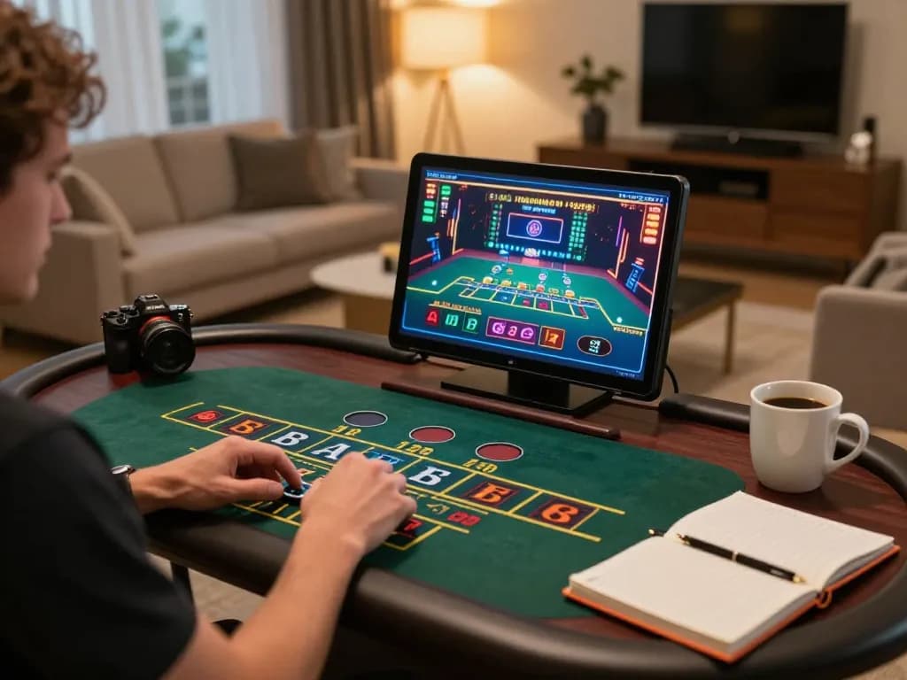 Players enjoy live dealer Baccarat at SC88, showcasing a premium online gaming experience in a cozy setup