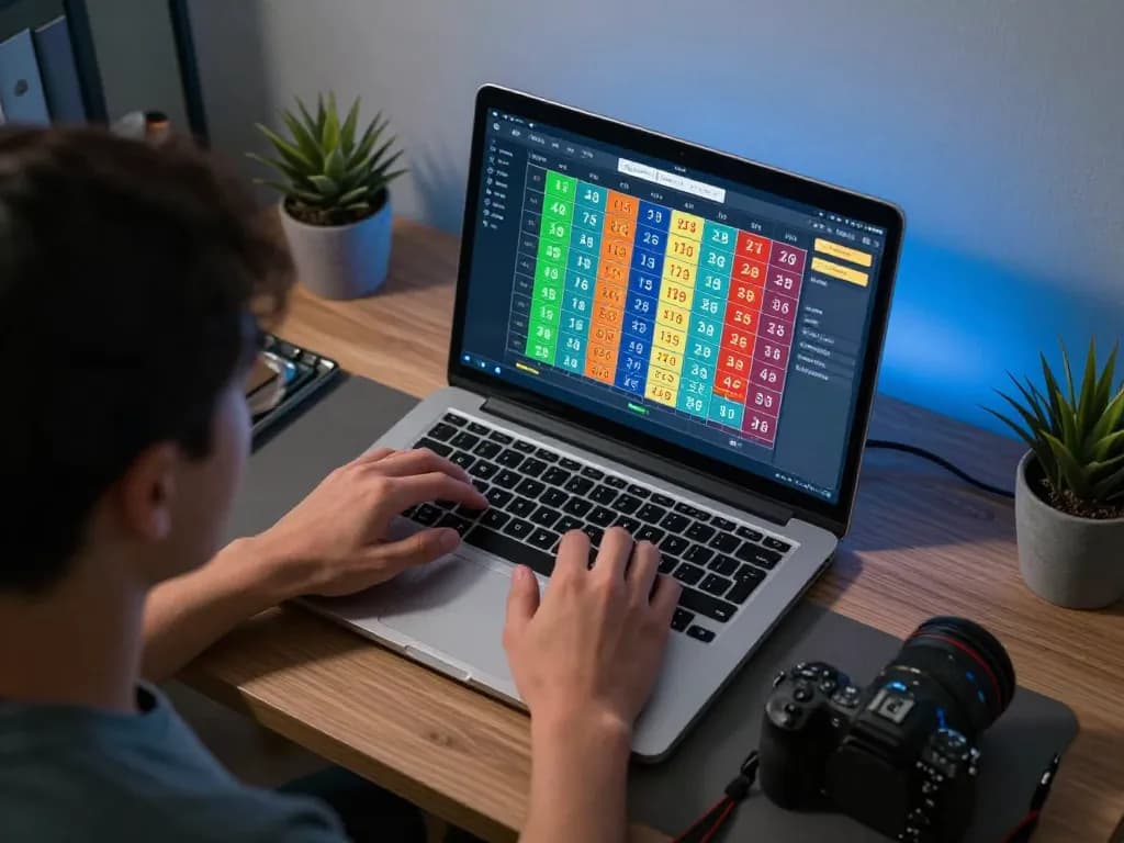 Engaging togel online betting scene showcasing a player actively placing bets on a laptop.