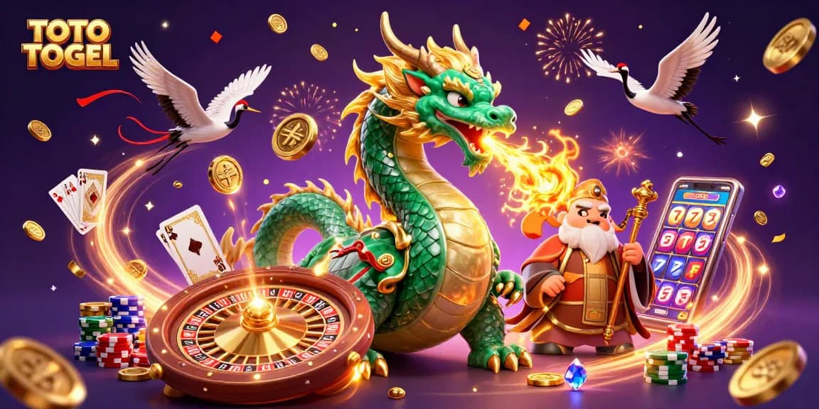 TOTO TOGEL menghadirkan keseruan di kasino dengan naga zamrud yang menghembuskan api emas dan karakter beruntung lainnya.