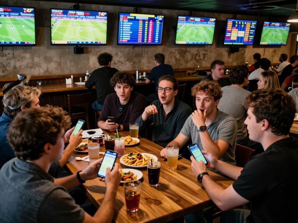 Experience the excitement of sports betting at cf68 with patrons engaging in live wagers and discussions.