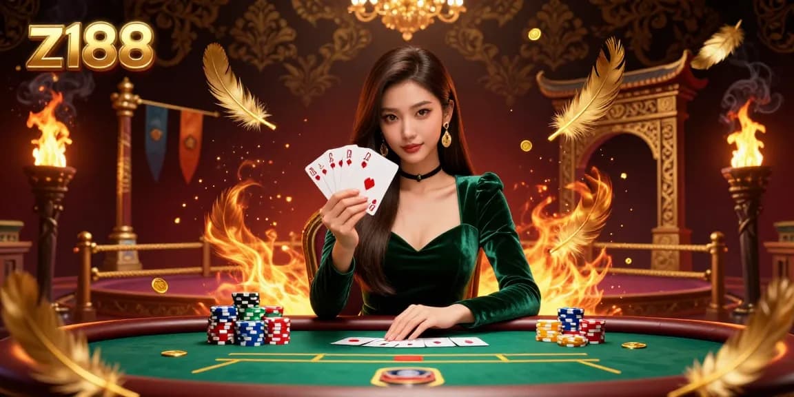 Experience thrilling gameplay at z188 with a stunning poker scene showcasing strategic play and dynamic casino elements.