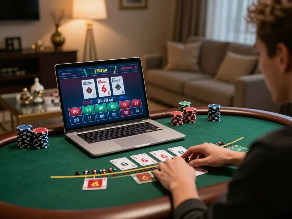 Experience the excitement of TOP nhà cái uy tín in a cozy online gaming setup.
