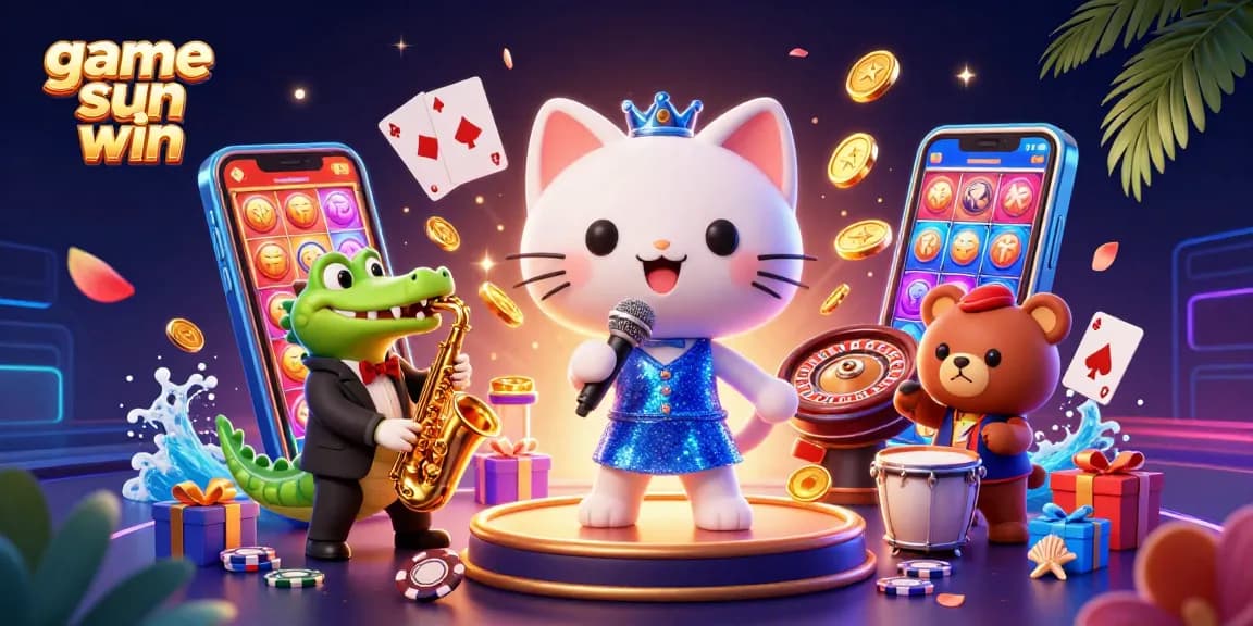 Engage in thrilling luck with game sun win as vibrant characters and casino elements light up the scene.