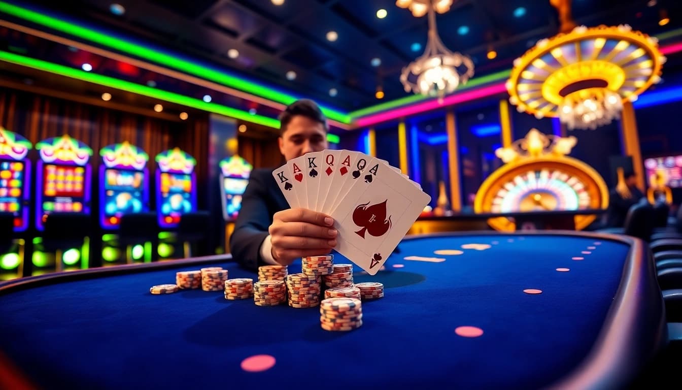 Experience excitement at VA88 online casino with vibrant slot machines and poker action.