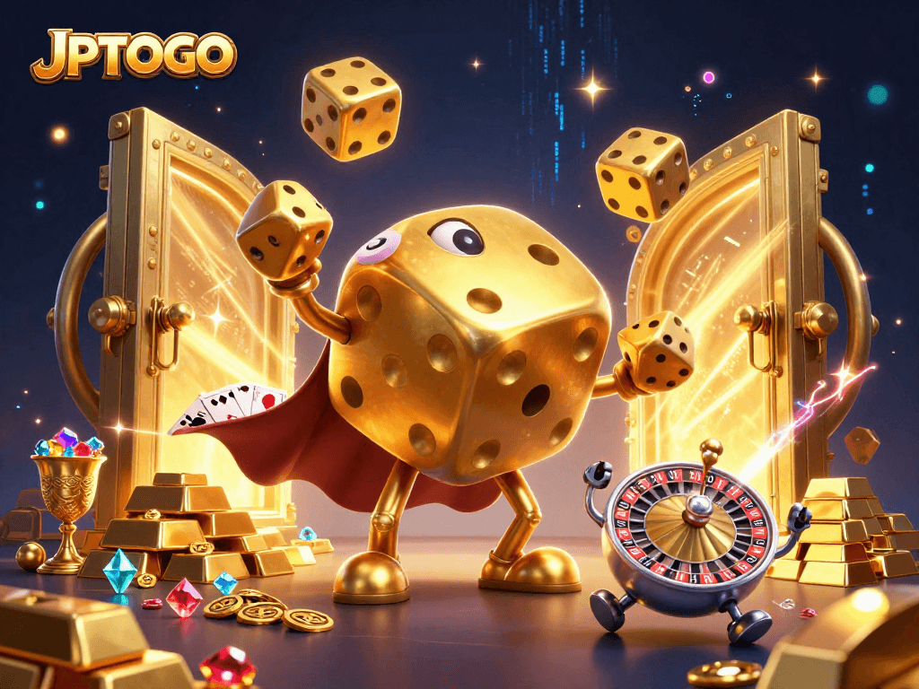 Experience thrilling gameplay with JPTOTO's vibrant 3D illustration of classic togel games.