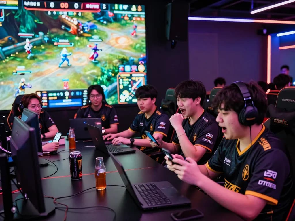 Experience the excitement of esports betting in Singapore with multiple players engaged in thrilling gameplay at https://gglbetsg.org/gglbet-sg/singapore-esports-betting-guide/.