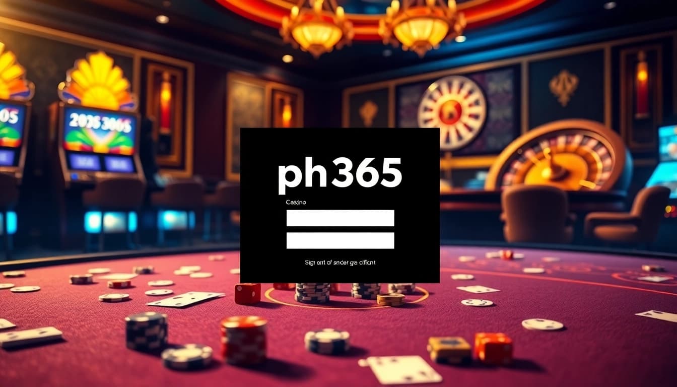 Login to ph365 Casino with vibrant tables and exciting gaming elements.