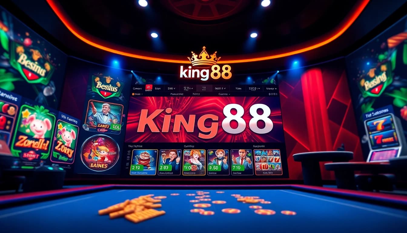 Experience the excitement of king88 online gambling, featuring vibrant slot graphics and a user-friendly interface.