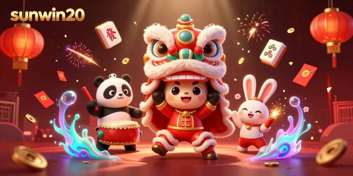 Experience thrilling moments with sunwin20's vibrant casino illustrations featuring exciting characters and game elements.