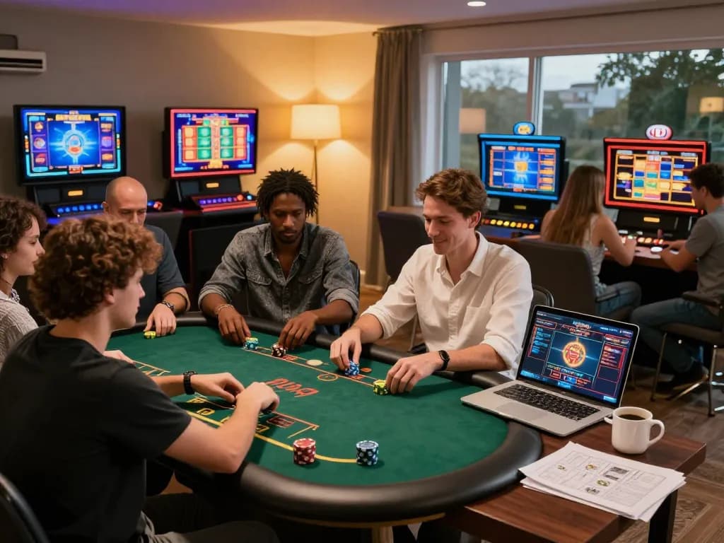 TG88 players enjoying interactive gaming on their devices, showcasing engaging online casino activities