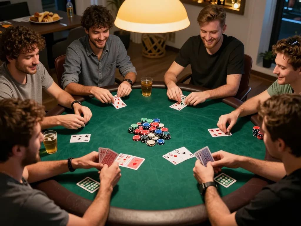 Mega888 agent login shown during casual home poker night with friends enjoying lively gameplay.