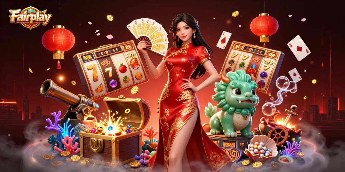 Engage in Fairplay with dynamic slot reels and strategic gameplay elements in an ultra-detailed casino illustration.