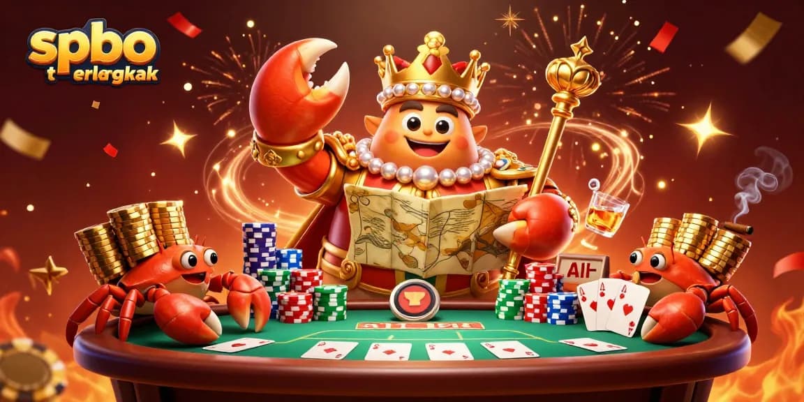 Join the golden crab emperor in a poker showdown, celebrating spbo terlengkap with thrilling gameplay.