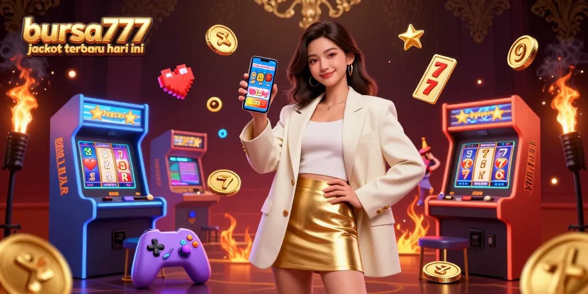Experience the excitement of bursa777 jackpot terbaru hari ini with a vibrant 3D slot game scene.