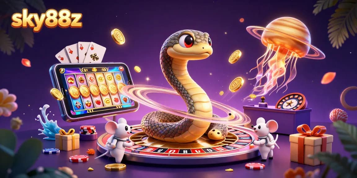 Experience thrilling gameplay with sky88z featuring vibrant 3D characters in a cosmic casino.