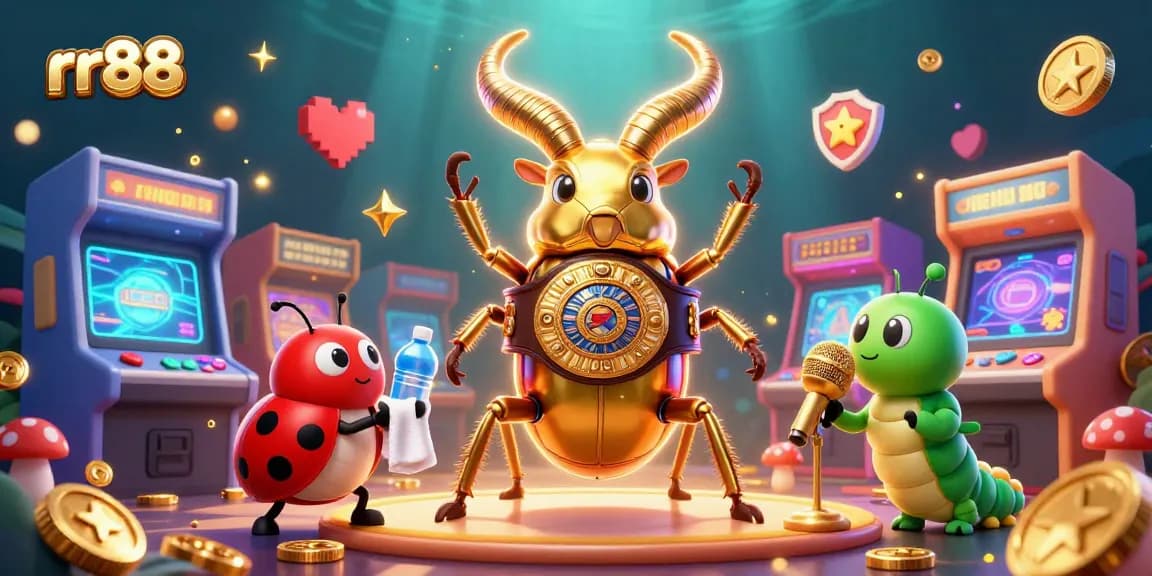 Experience rr88's thrilling online gaming adventure with this vibrant casino-inspired illustration.