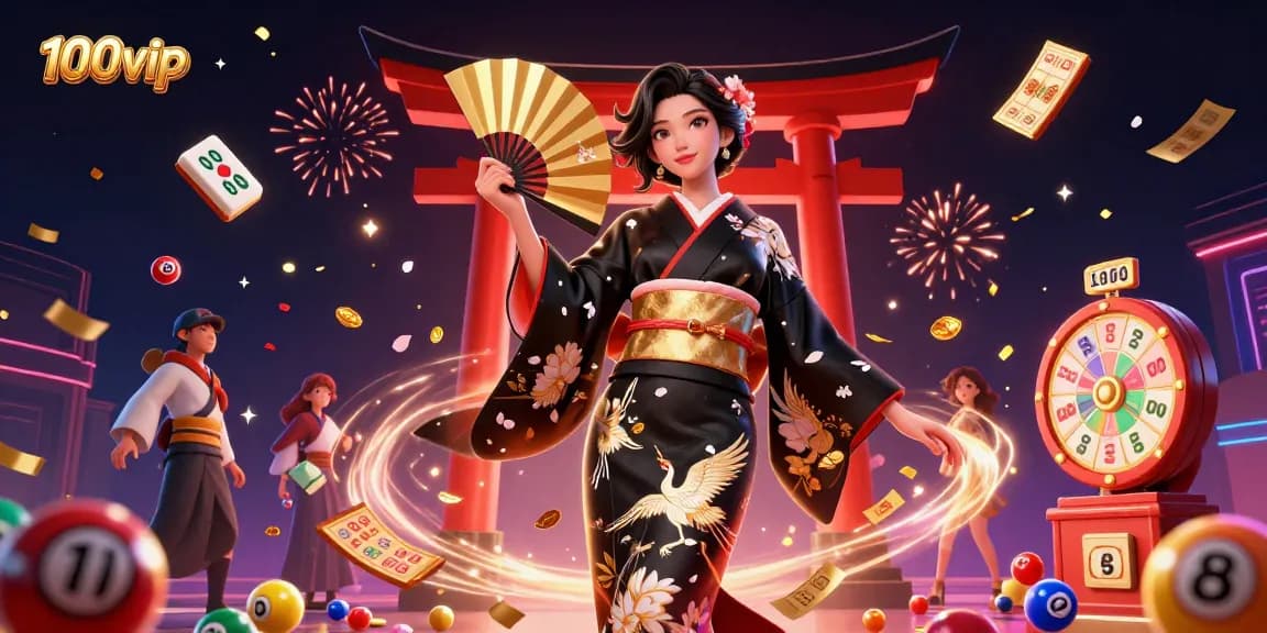 Experience the thrill of winning with 100vip in this vibrant casino-themed illustration.
