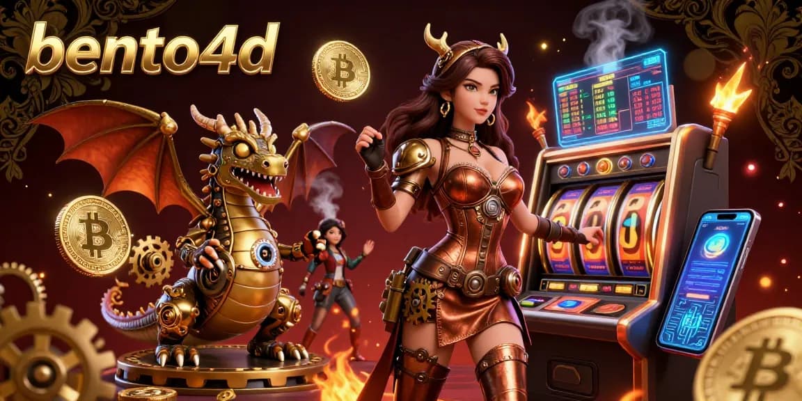 Jelajahi permainan slot yang mengasyikkan dengan bento4d di dalam suasana kasino 3D yang hidup dengan elemen cryptocurrency.