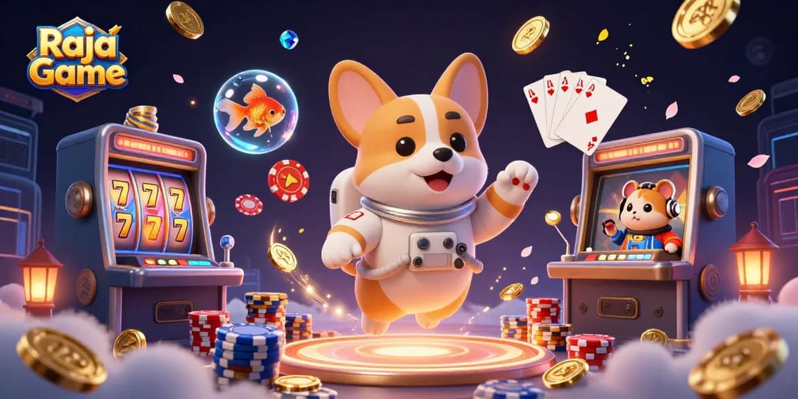Engage in thrilling gameplay with Raja Game's dynamic lottery and slot experiences captured in an immersive 3D scene.