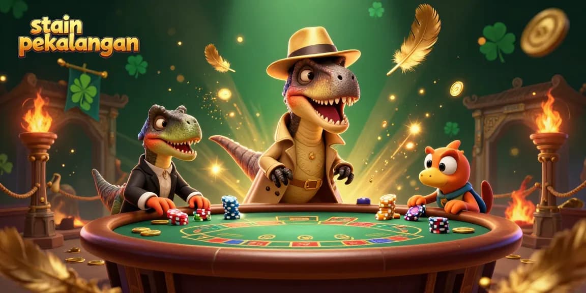 Engage with thrilling gameplay at stain pekalongan's casino, featuring animated characters in action.