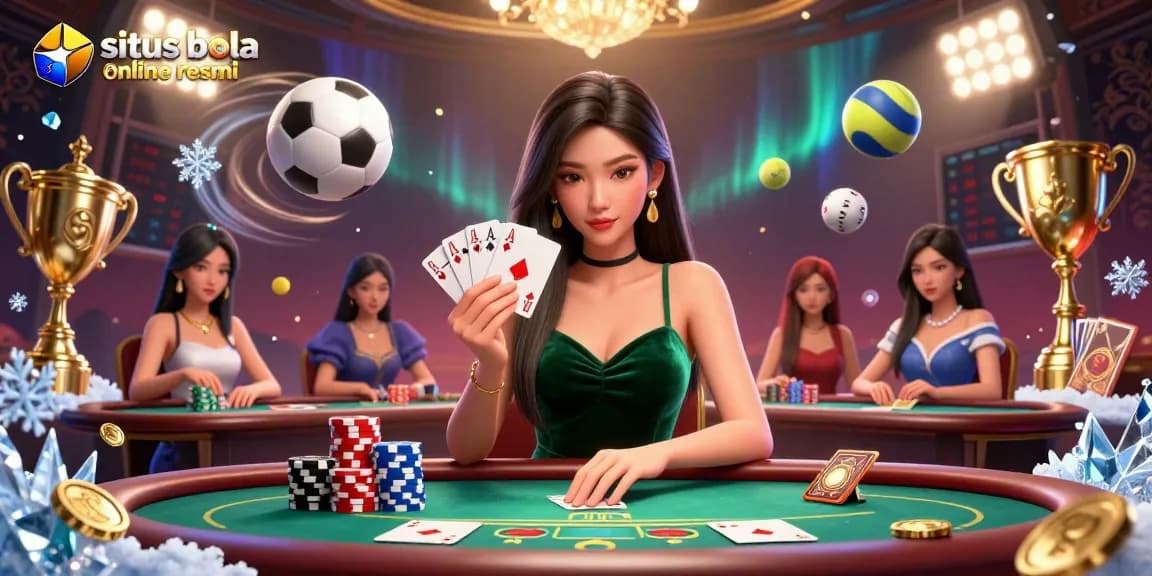 Experience the excitement of situs bola online resmi with our vibrant casino illustration showcasing strategic betting.