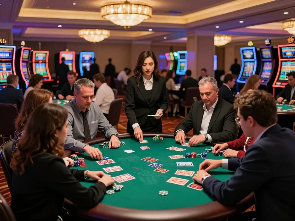 Players engaging in thrilling blackjack game at sin88 casino, showcasing dynamic decision-making and social interaction.