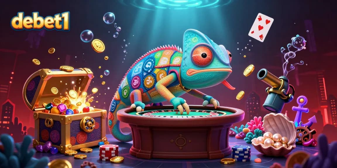 Engage in exciting gaming adventures at debet1 with a vibrant chameleon casino owner.