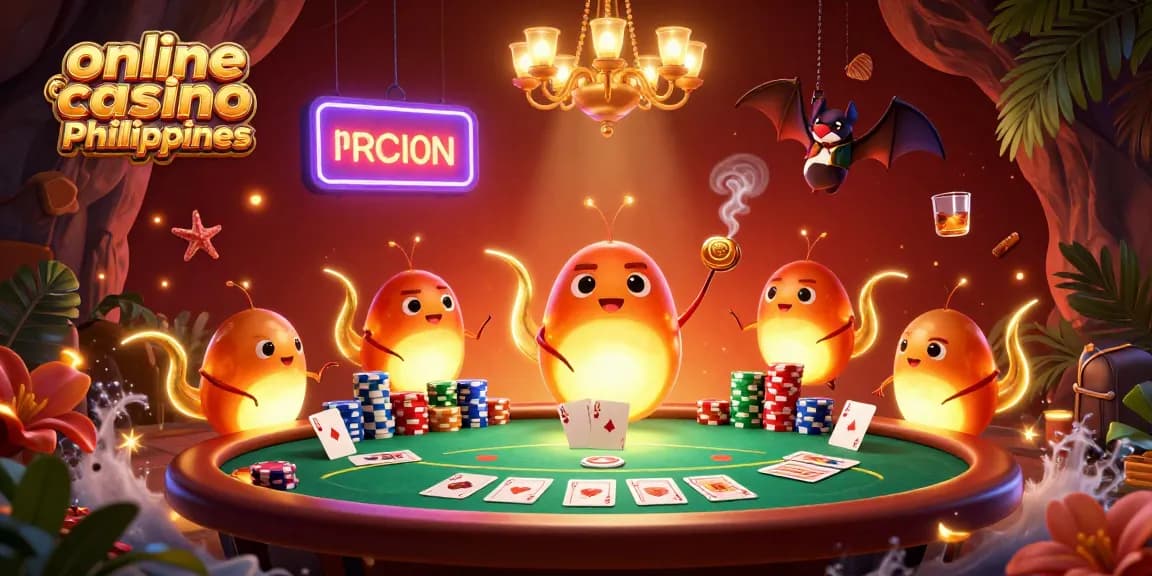 Experience the thrill of online casino Philippines with our lively bioluminescent casino scene.