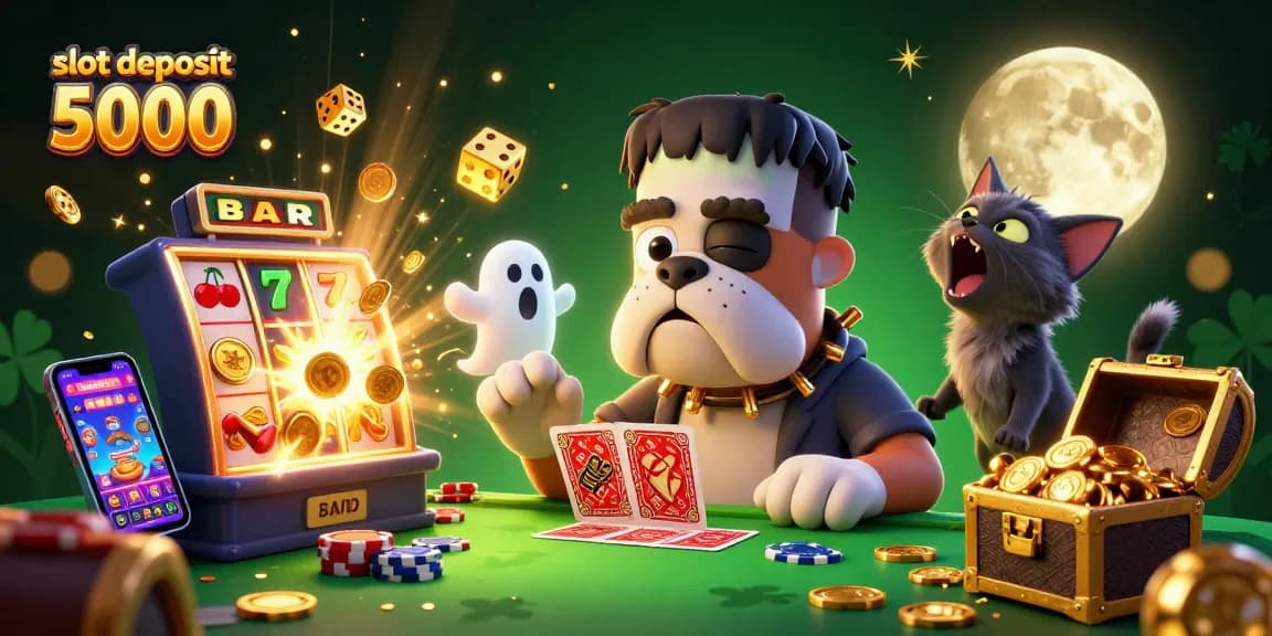 Exciting scene featuring slot deposit 5000 characters creating a thrilling casino atmosphere.