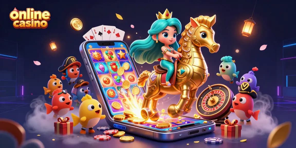 Engage with vibrant online casino adventures featuring colorful characters and dynamic game elements.