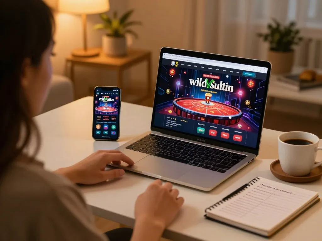 Enjoy playing casino wild sultan on a laptop while strategizing with notes and a smartphone nearby.