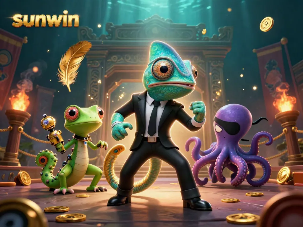 Experience thrilling winning strategies at sunwin with vibrant casino-themed characters in action.