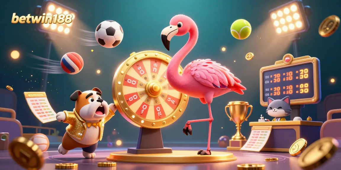 Experience betting excitement with betwin188 in the vibrant casino-themed illustration.
