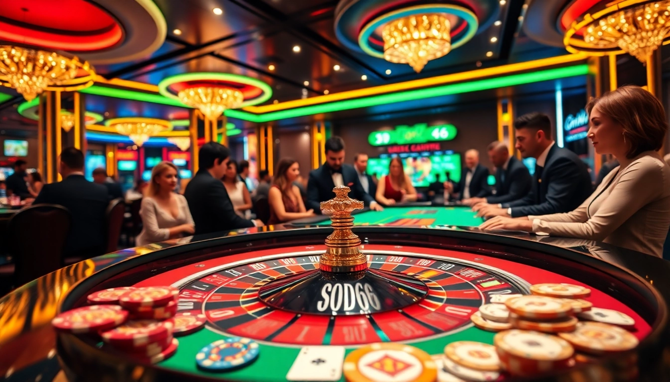 Players enjoying a thrilling game at the SODO66 casino table, immersed in excitement.