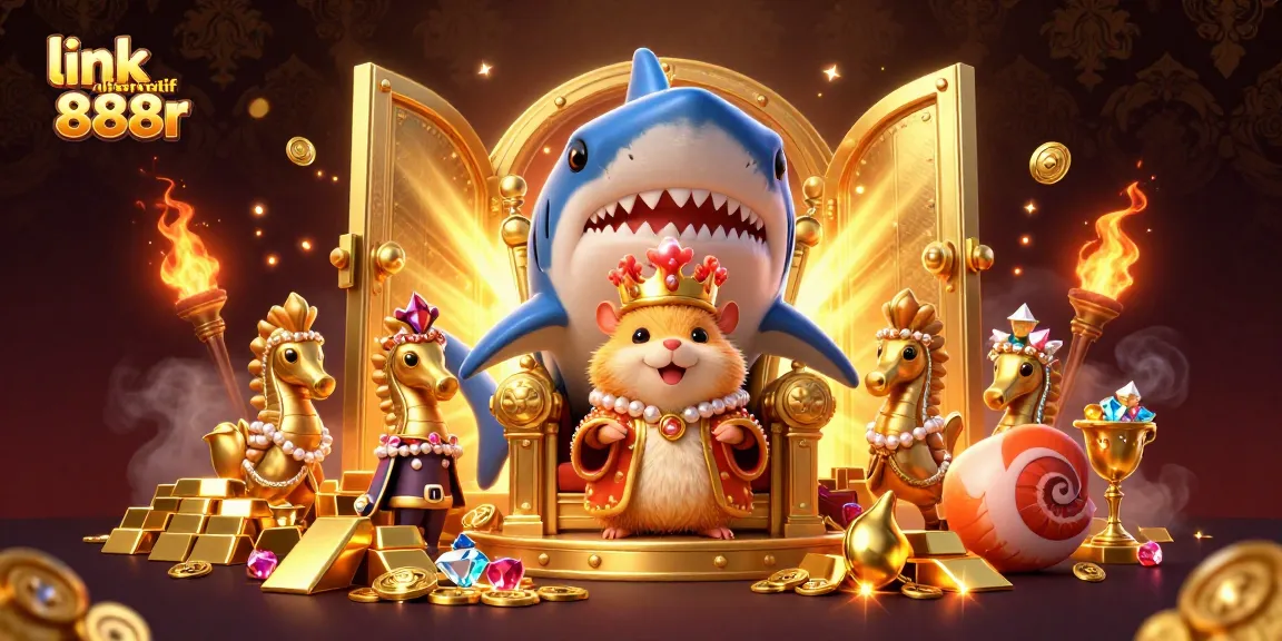 Enhance your gaming experience with link alternatif 888r featuring a majestic hamster king and treasure.