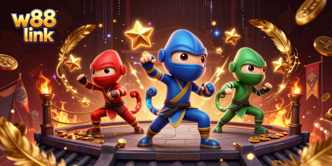 Engage with the dynamic w88 link in this thrilling 3D casino adventure with chameleon ninjas.
