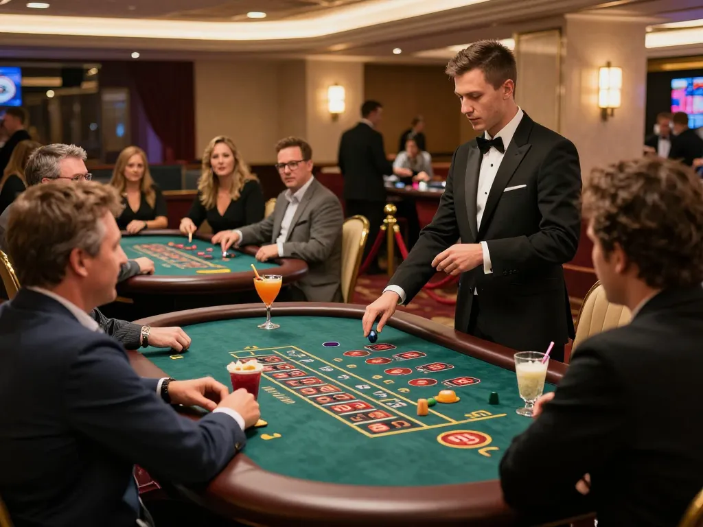 Players enjoying live casino games at CK444 with a vibrant atmosphere and professional dealers.