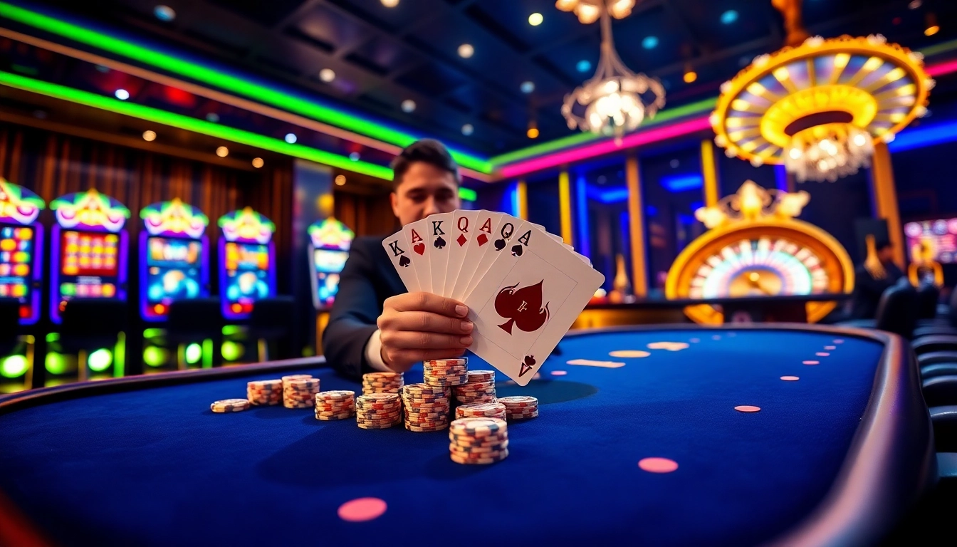 Experience excitement at VA88 online casino with vibrant slot machines and poker action.