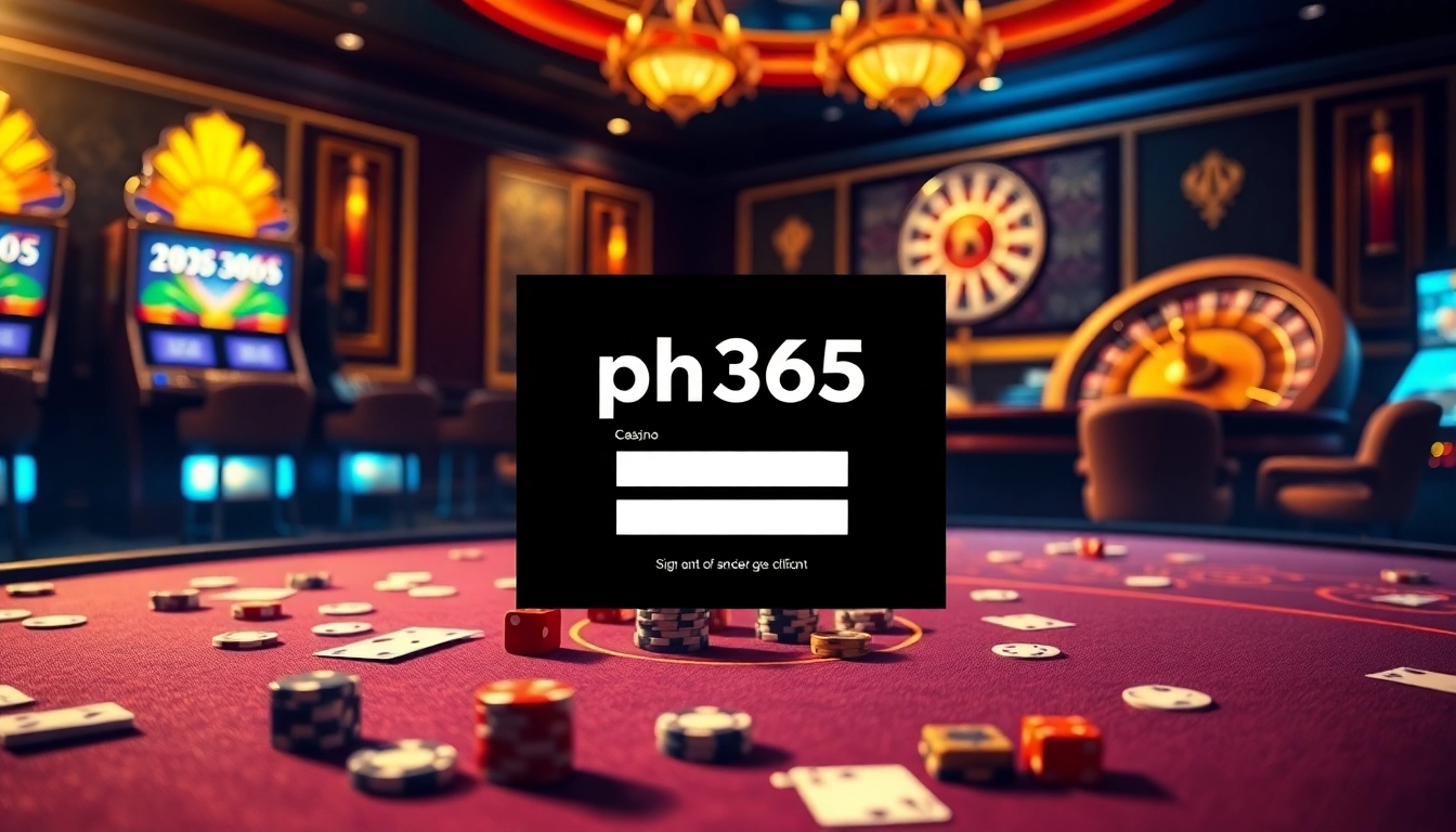 Login to ph365 Casino with vibrant tables and exciting gaming elements.