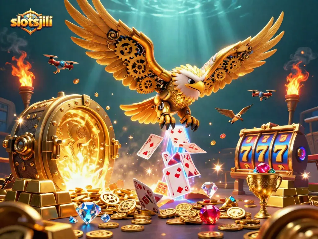 Experience exciting wins with slotsjili featuring vibrant slot reels and golden treasures.