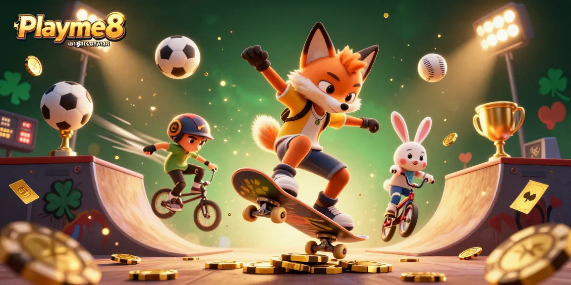 ภาพแสดง Playme8 เข้าสู่ระบบผ่านเว็บ กับการทำท่าคิกฟลิปของแสดงการเล่นในคาสิโนออนไลน์