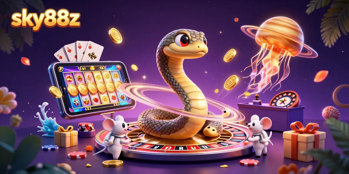 Experience thrilling gameplay with sky88z featuring vibrant 3D characters in a cosmic casino.