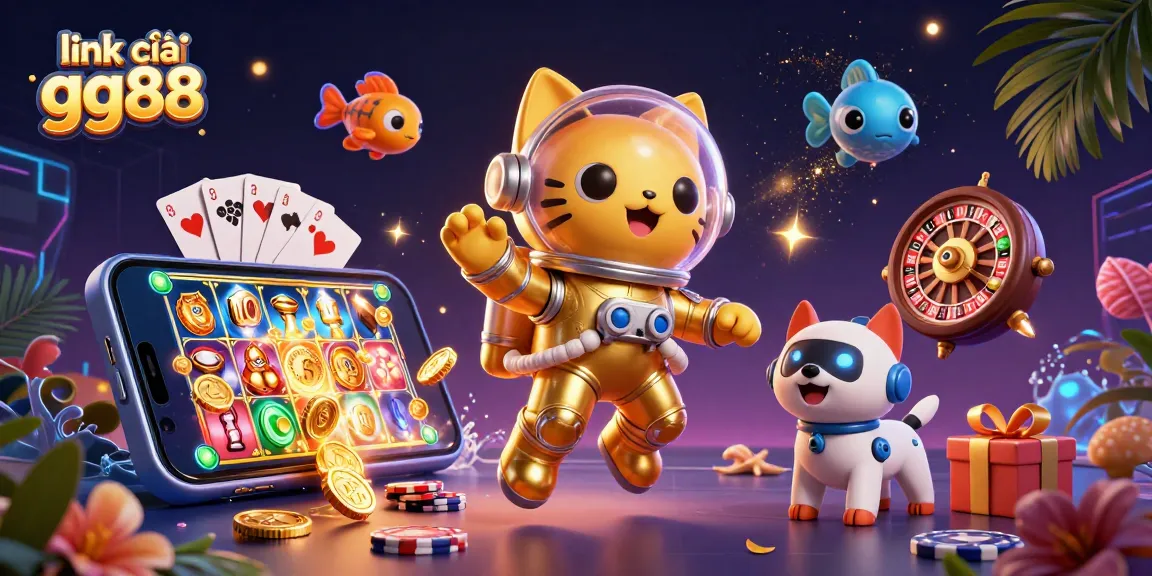 Engage in thrilling betting at link vào gg88 with a vibrant 3D gaming illustration depicting exciting casino elements.